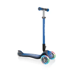 Globber Elite Deluxe Kids 3-Wheel Scooter With Lights | Navy Blue