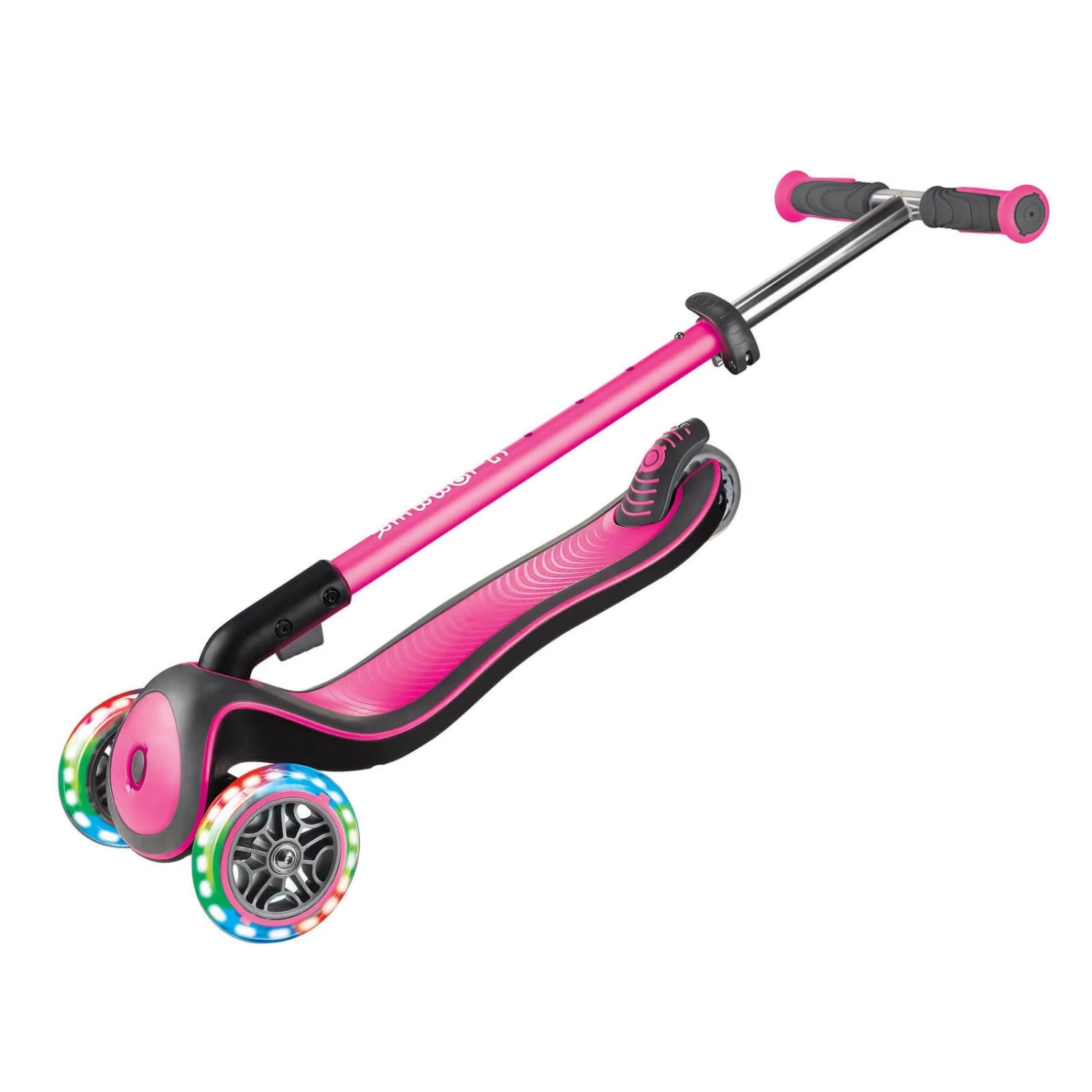 Globber Elite Deluxe 3-Wheel Kids Scooter With Lights | Deep Pink - Image 6