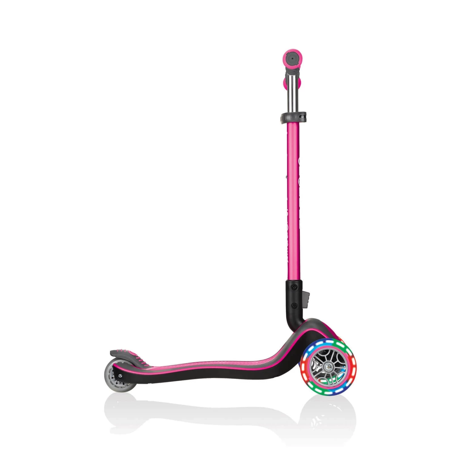 Globber Elite Deluxe 3-Wheel Kids Scooter With Lights | Deep Pink - Image 2