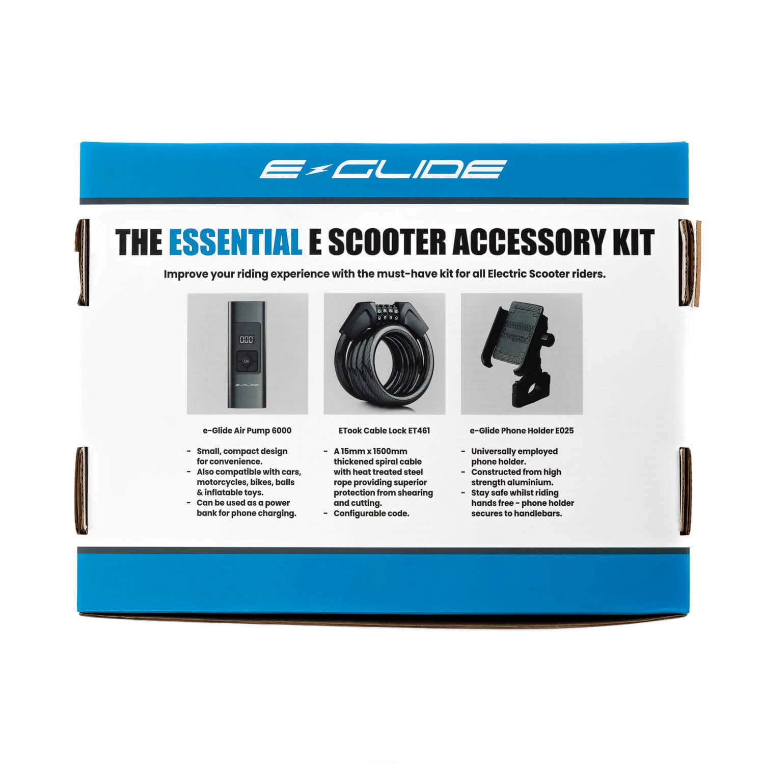 E-Glide E Scooter Kit | Air Pump | Cable Lock | Phone Holder - Image 7