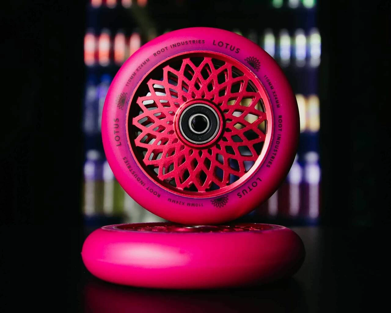Lotus Radiant Scooter Wheels | 24mm X 110mm | Pink/Pink - Image 5